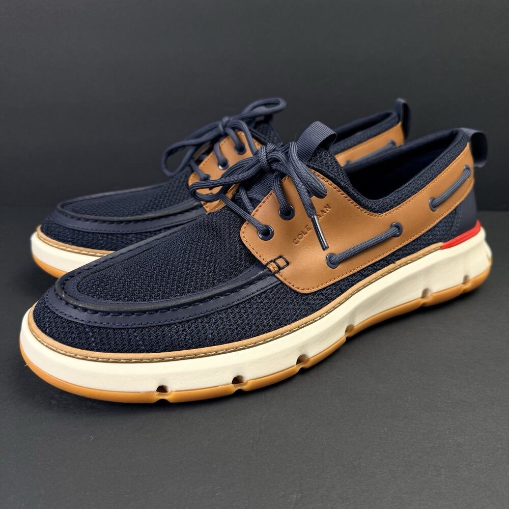 Cole Haan 4.ZERØGRAND Regatta Boat Shoes Men’s 11.5 Navy Blue Brown